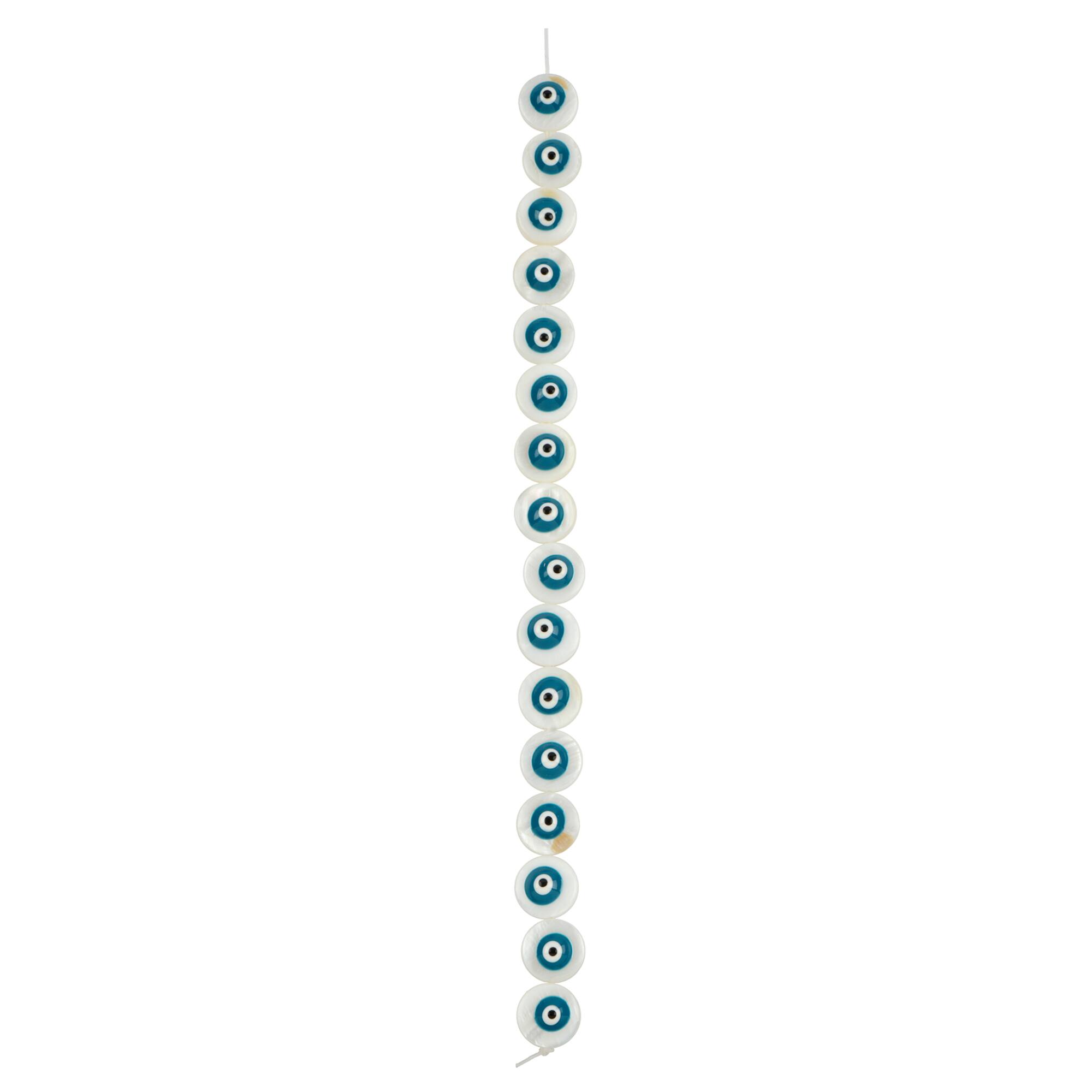 11mm Enamel Eye Lentil Shell Beads by Bead Landing™
